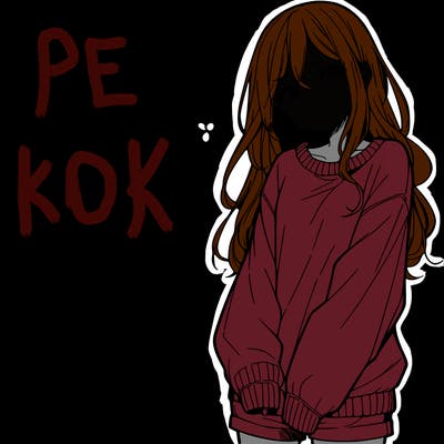 manga teen girl  in a sweater and baggy pants