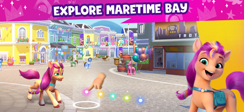 My Little Pony World - 마이 리틀 포니 월드 게임에서 써니 스타스카우트가 마레타임 베이를 탐험하는 모습