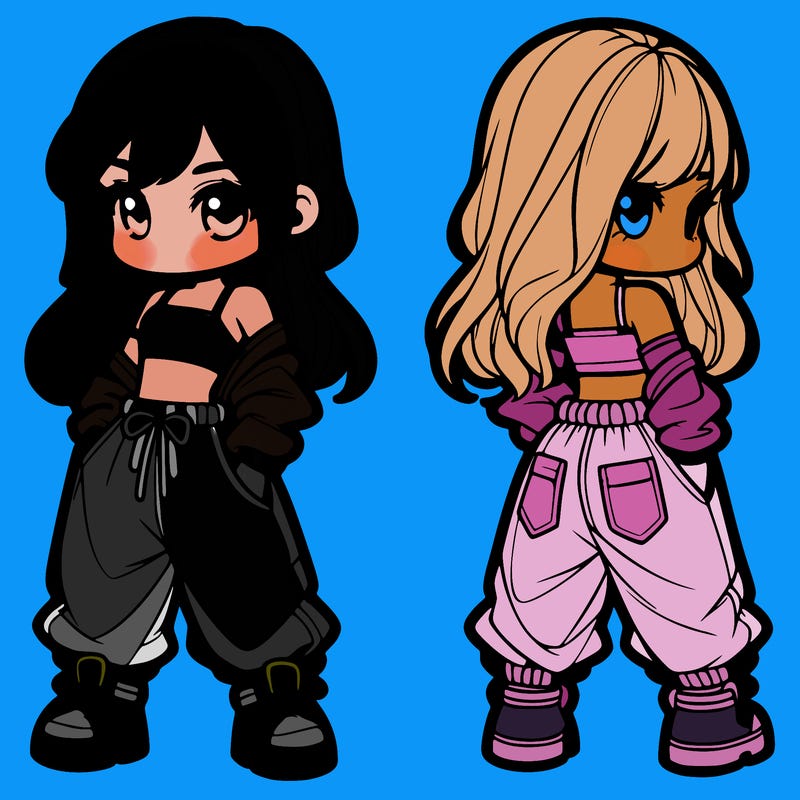 girl in crop top and baggy pants