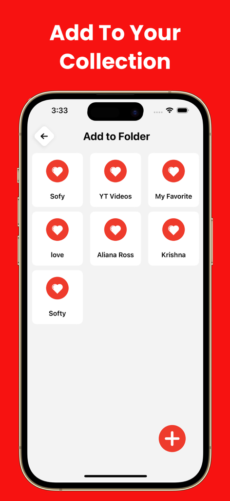 Video Downloader - All in One - Interface of the app showing options to add videos to custom folders for better organization.