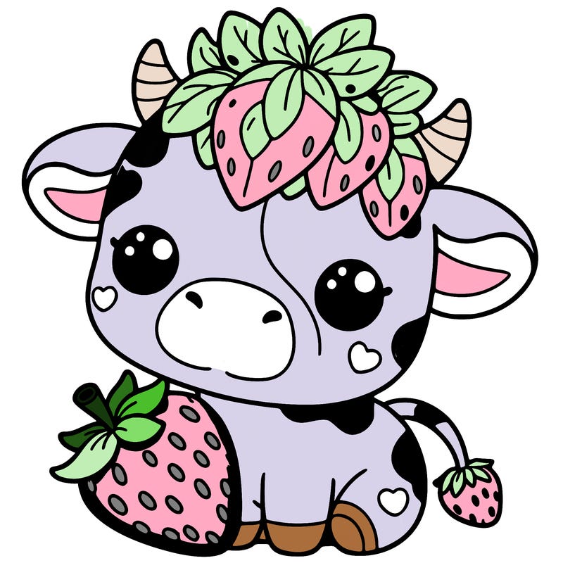 cute strawberry cow