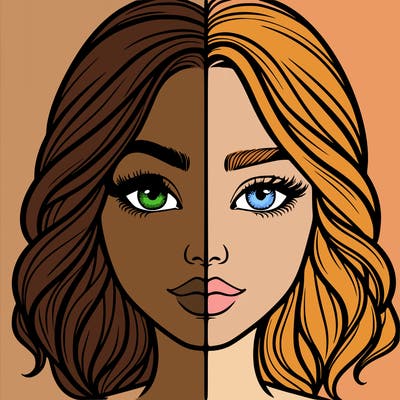 realistic girl split half