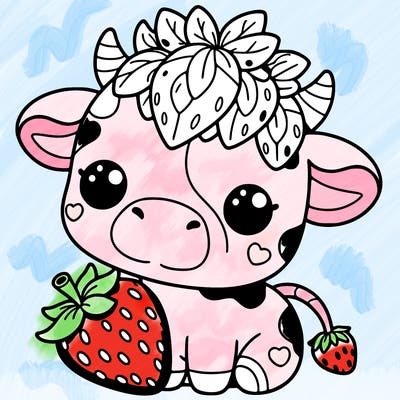 cute strawberry cow