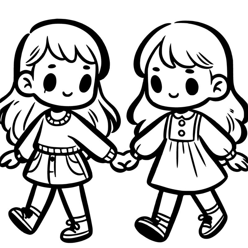 two girls holding hands