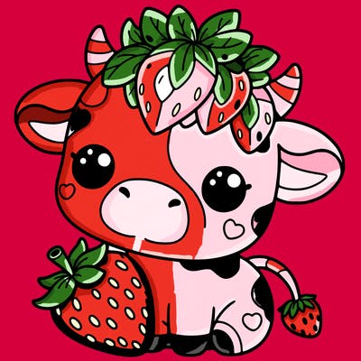 cute strawberry cow