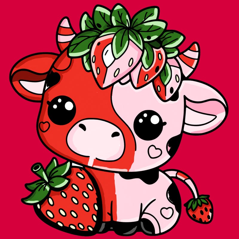 cute strawberry cow