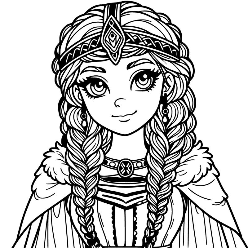 viking princess realistic with braids