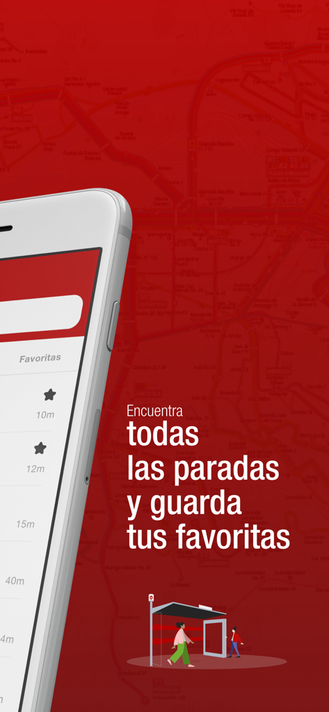 Bilbobus app favorites screen showing bus arrival times