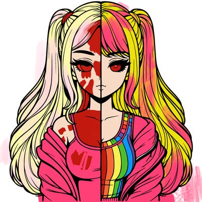 realistic girl split