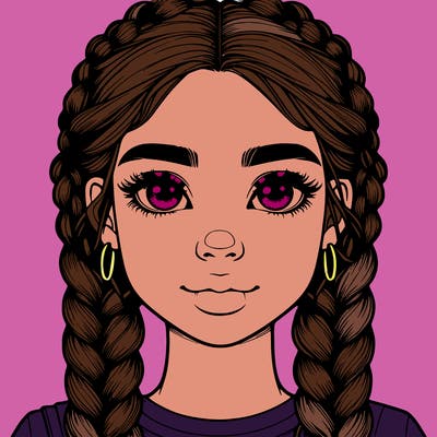 realistic girl with braids