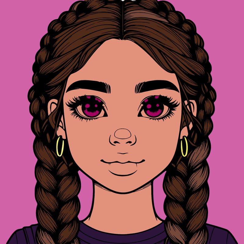 realistic girl with braids