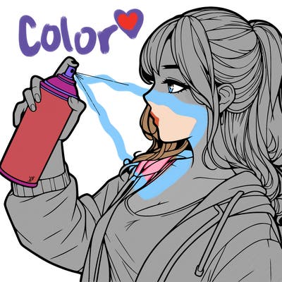 a realistic girl spray, painting