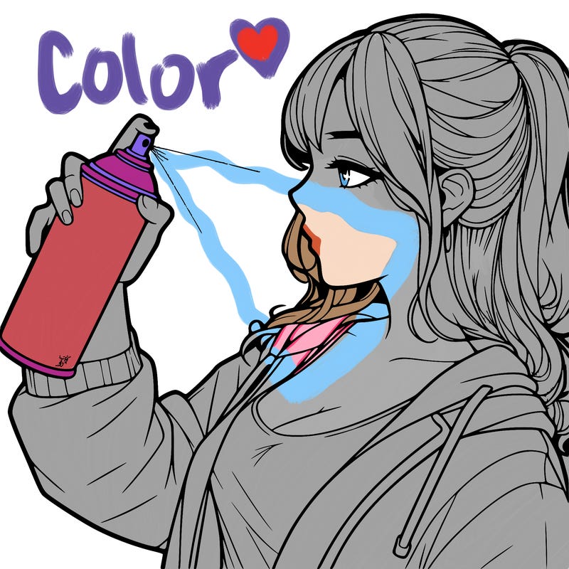 a realistic girl spray, painting