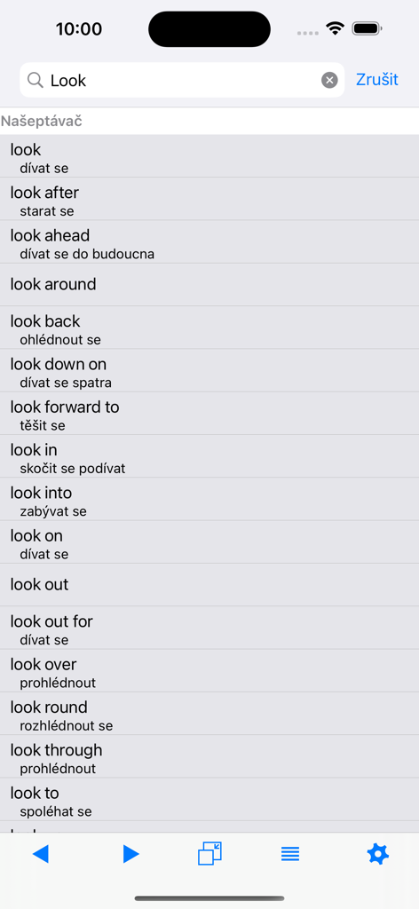 Lingea HandyLex - English to Czech translation search results for the word look in Lingea HandyLex