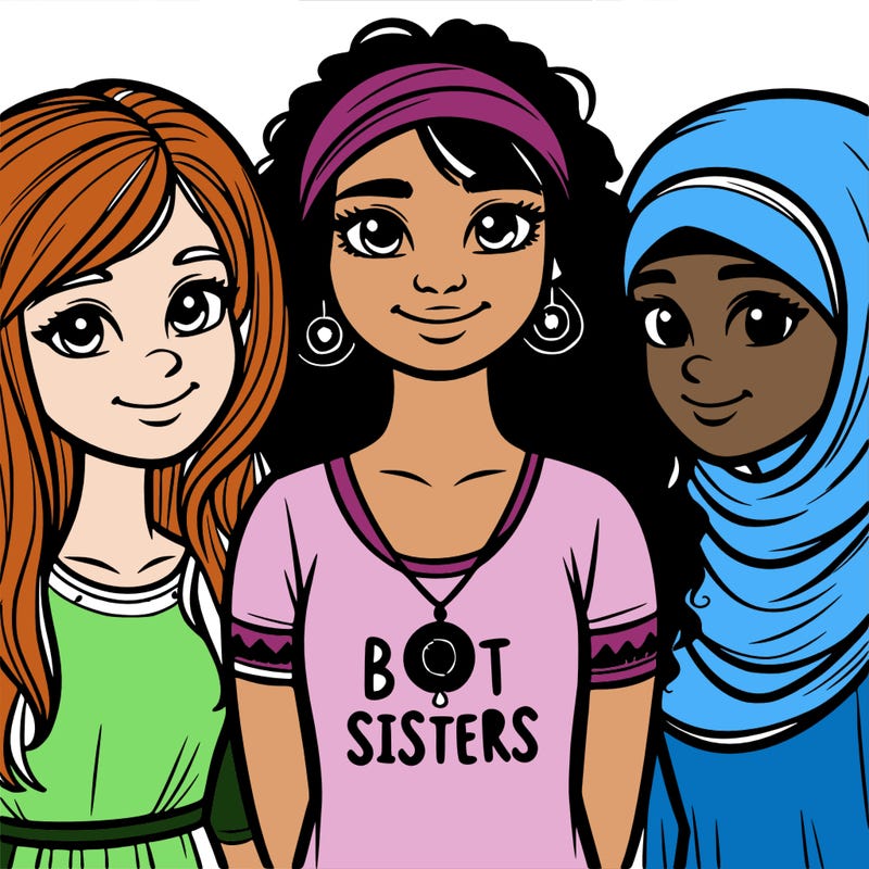 three sisters with a best sisters necklace