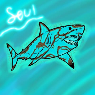 realistic great white shark