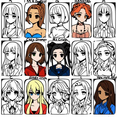 girls that look diffrent anime