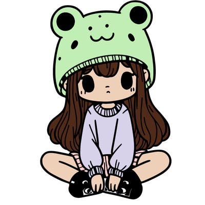 a girl wearing a frog hat and some frog socks