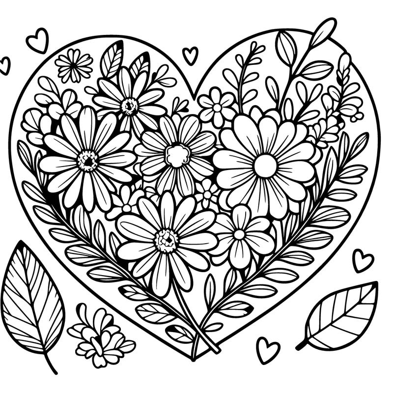 heart with flowers