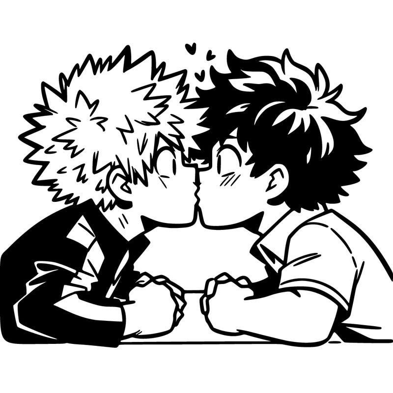 bakugou and deku smooching