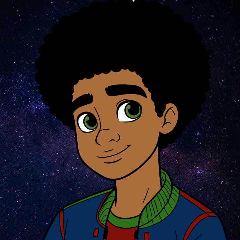 teen boy with afro