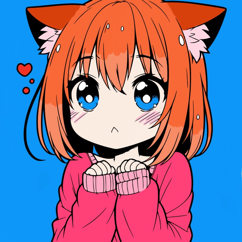 shy anime catgirl