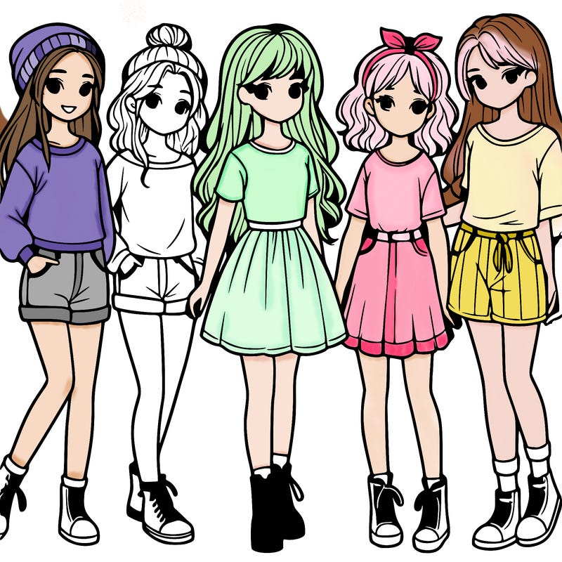 a group of five girls