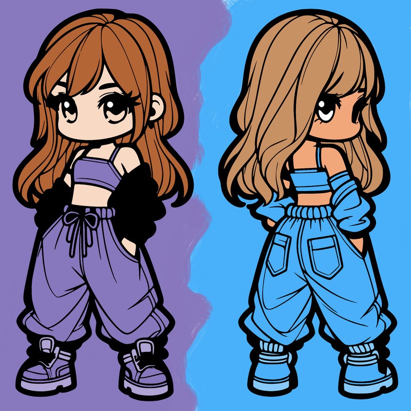 girl in crop top and baggy pants