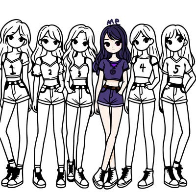 a group of girls wearing crop tops and shorts