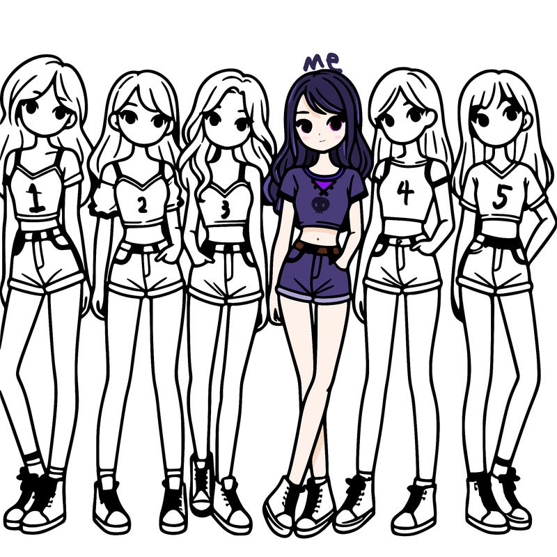 a group of girls wearing crop tops and shorts