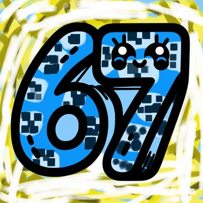 the numbers 67