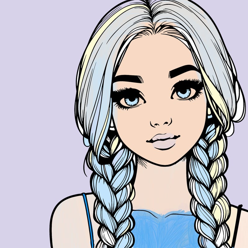 realistic girl with braids