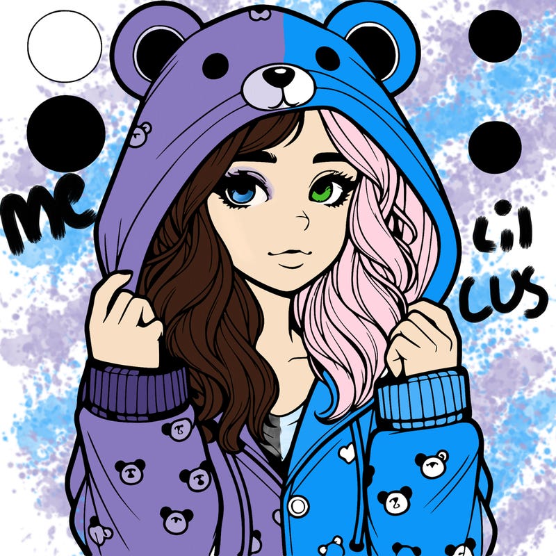 realistic girl in a animal pjs hoodie