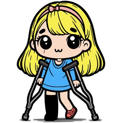 girl in crutches