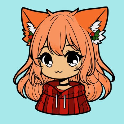 a cute girl with fluffy fox ears