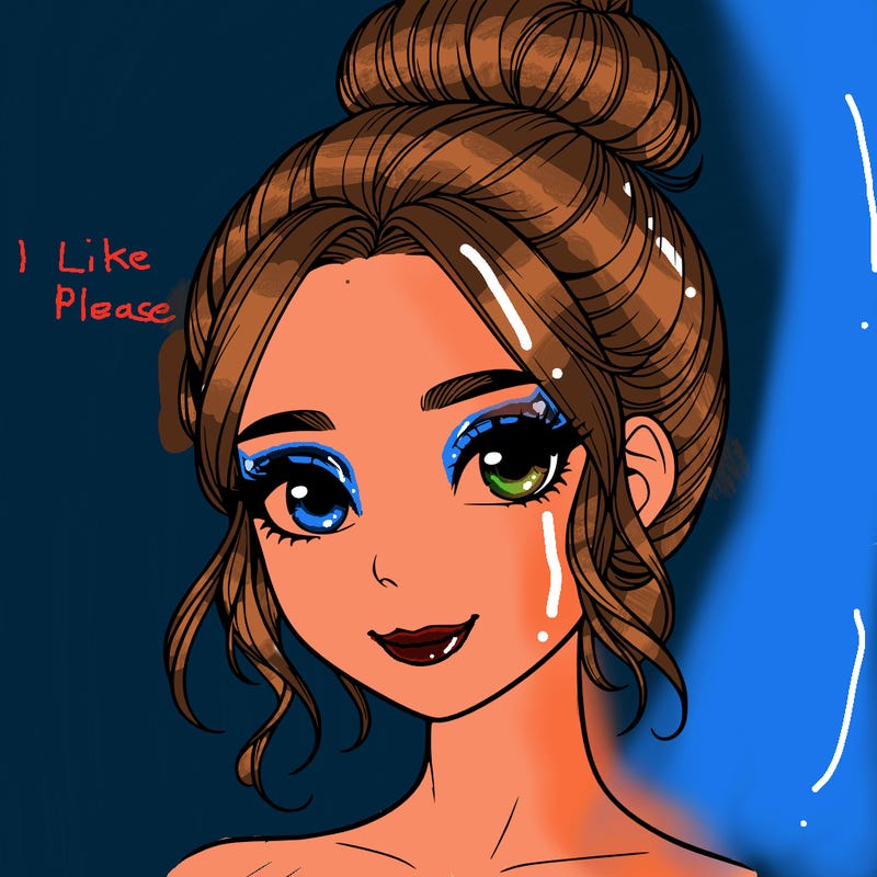 realistic pretty girl with hair in bun