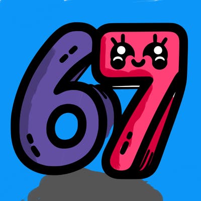 the numbers 67