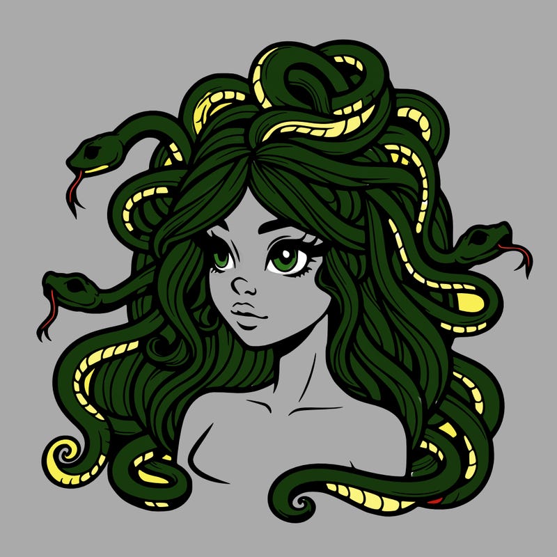 realistic medusa with snakes in her hair