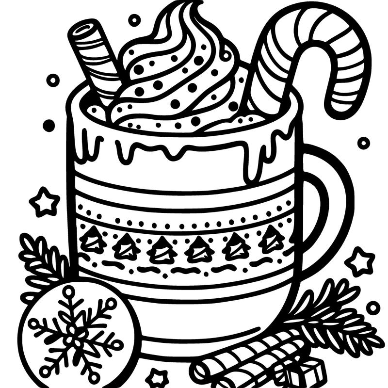 cappuccino with christmas print