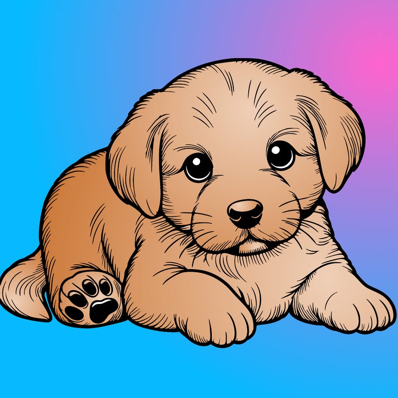 a cute realistic puppy
