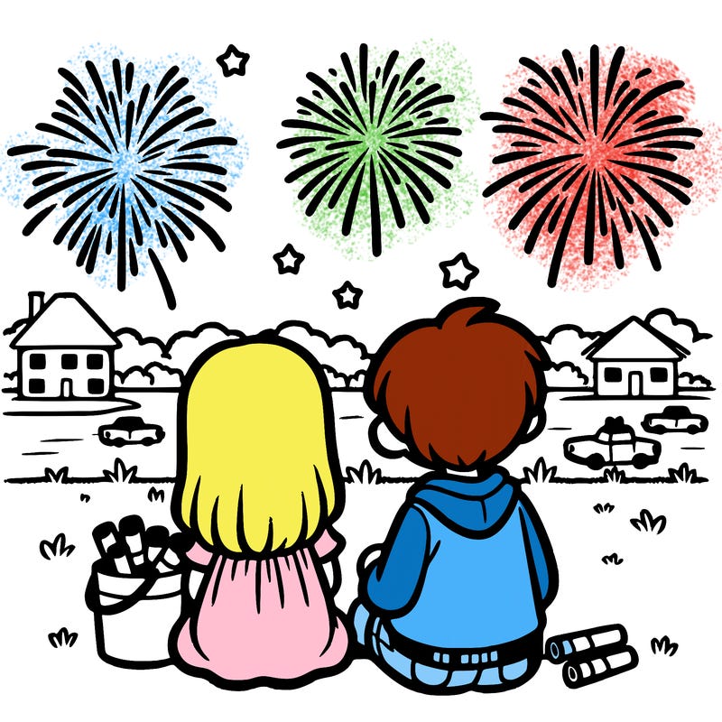 watching  fireworks