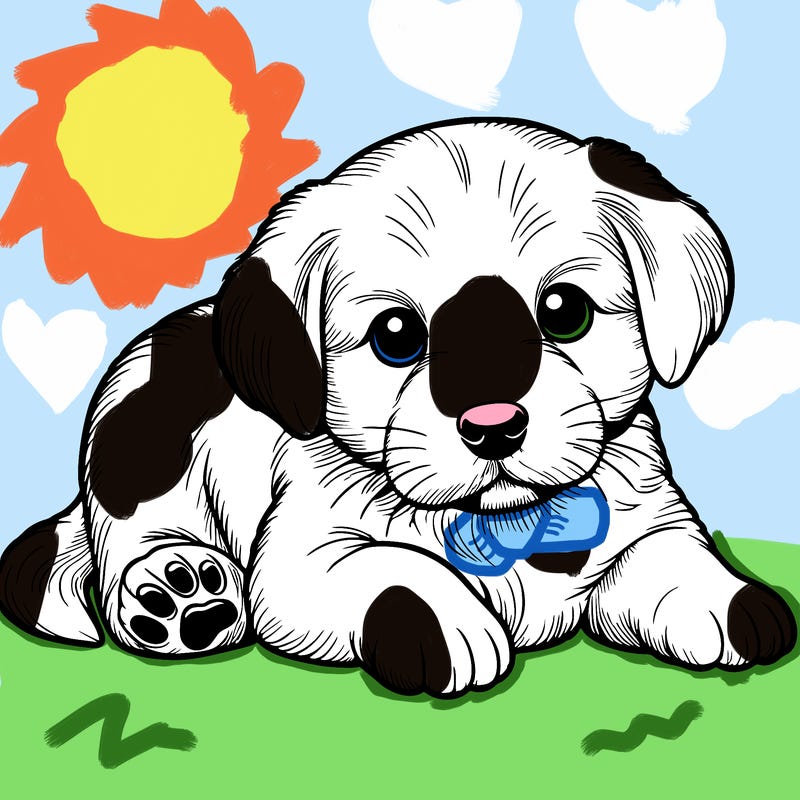 a cute realistic puppy