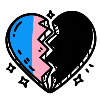 split in half heart