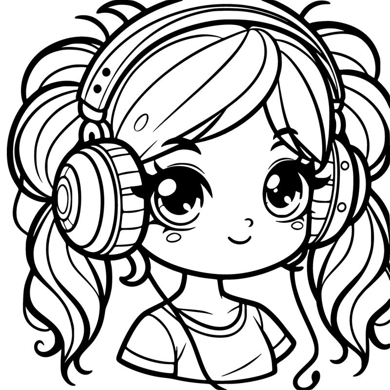 girl with headphones