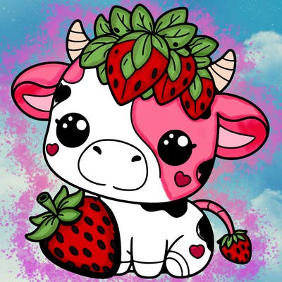 cute strawberry cow