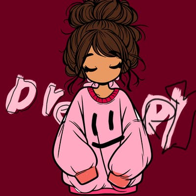 girl with baggy sweatshirt and messy bun