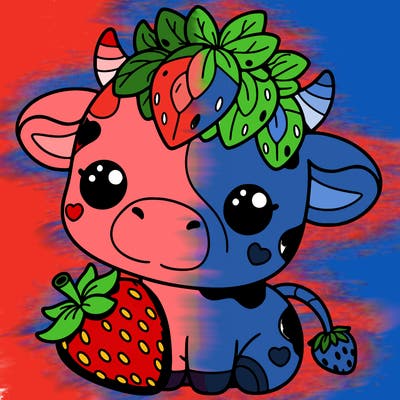 cute strawberry cow