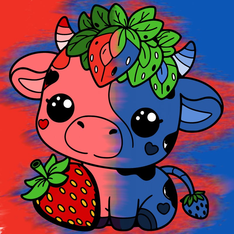 cute strawberry cow