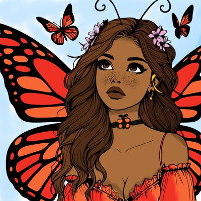 butterfly fairy realistic girl