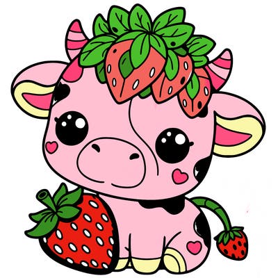cute strawberry cow